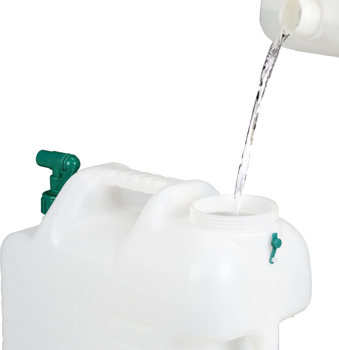Relaxdays Wasserkanister mit Hahn, 25 Liter, Kunststoff bpa-frei, Weithals Deckel, Griff, Camping Ka