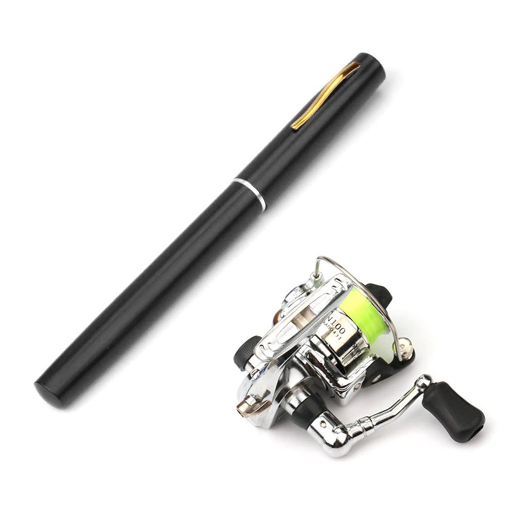 Lixada Mini Angelausrüstung mit Rolle, 1M/1.4M/1.6M faltbarer Angelrute Combo - Taschenstift-Kit in
