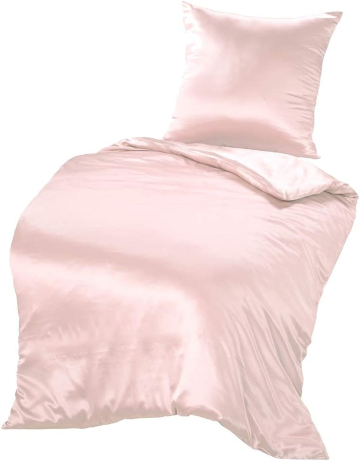 THXSILK Seidenbettwäsche Set 2 teilig, Bettbezug 135 x 200 cm und 80 x 80 cm Kissenbezug, Hypoallerg