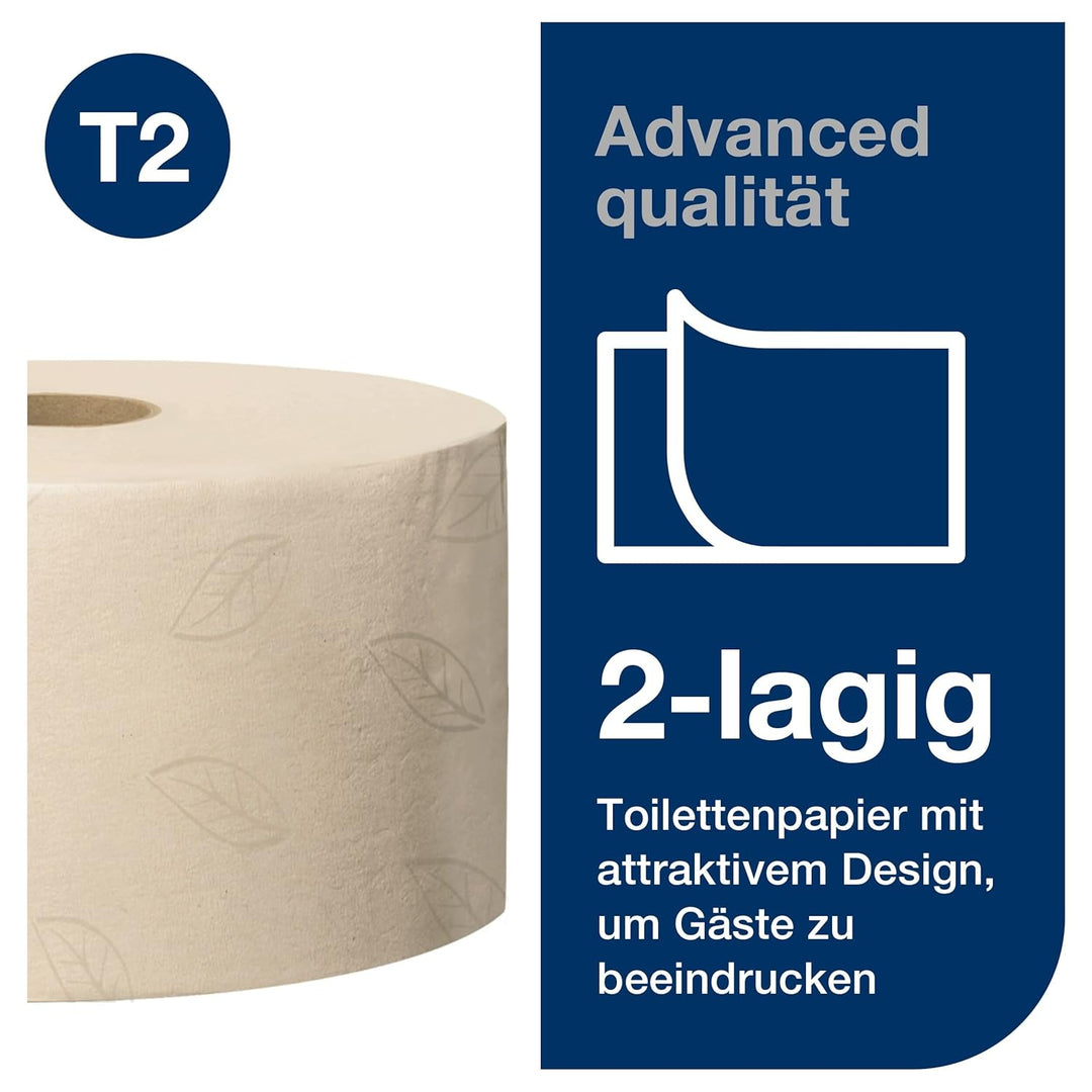 Tork Mini Jumbo Toilettenpapier Natur T2, Advanced-Qualität, 2-lagig, 12 × 170 m, 120377