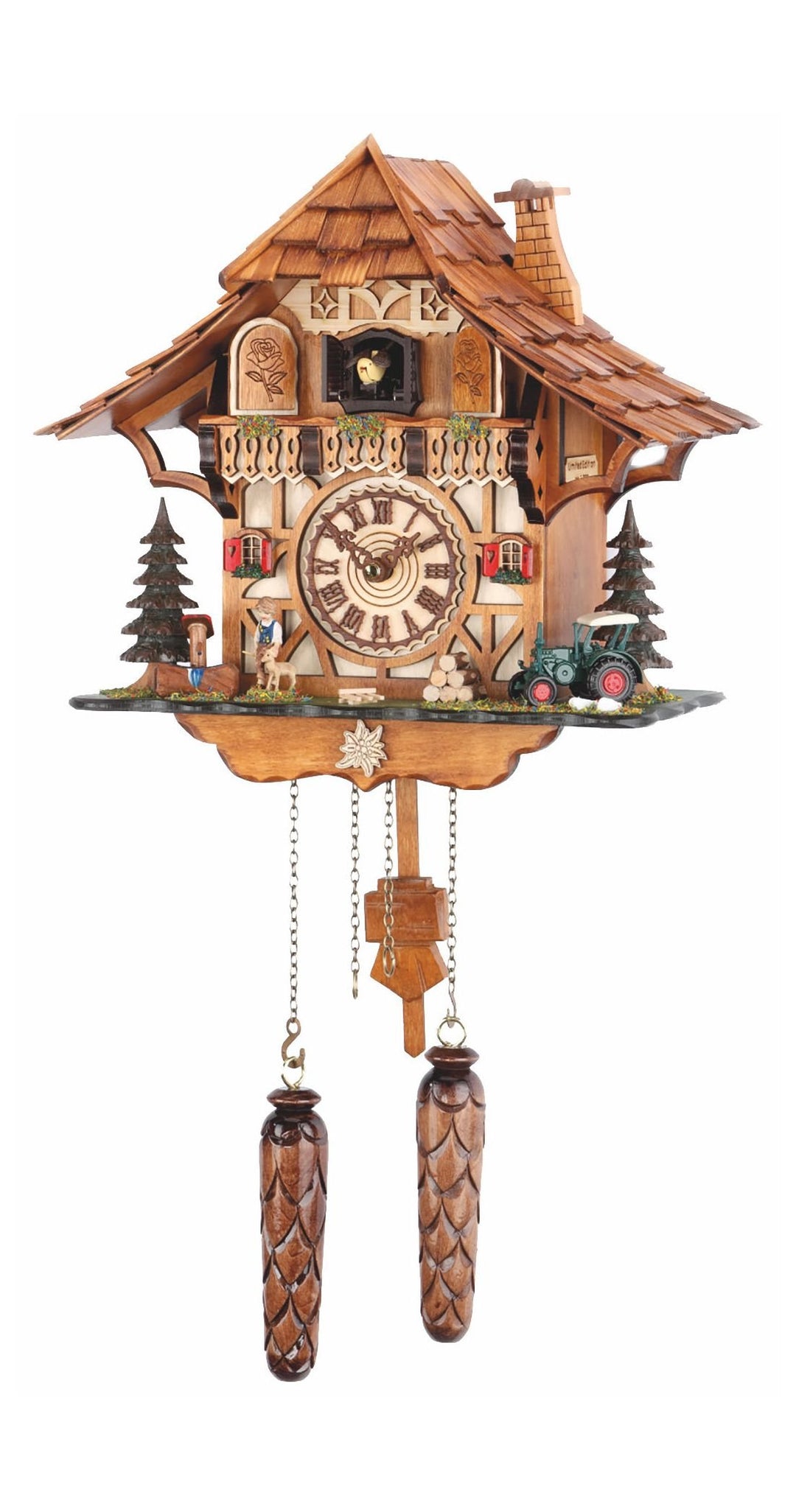Trenkle Quarz Kuckucksuhr Schwarzwaldhaus mit Musik TU 482 QM HZZG