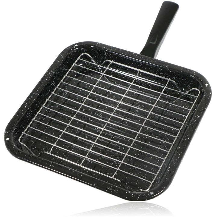 Spares2Go Kleine Grillpfanne, quadratisch, Rack & abnehmbarer Griff für Neff-Ofen und -Kochfeld