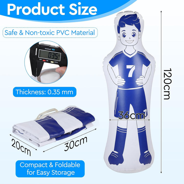 Aufblasbare Fussball Dummy aus PVC, Fussballtraining Dummy Trainingspuppe für Torwart Freistossverte