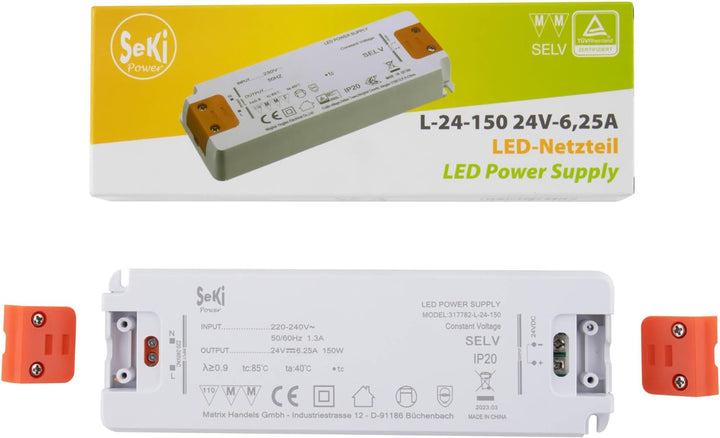 SeKi LED-Netzteil L-150-24 - 24V - 6,25A - 150W; LED Treiber - Transformator - Netzteil - Driver - T