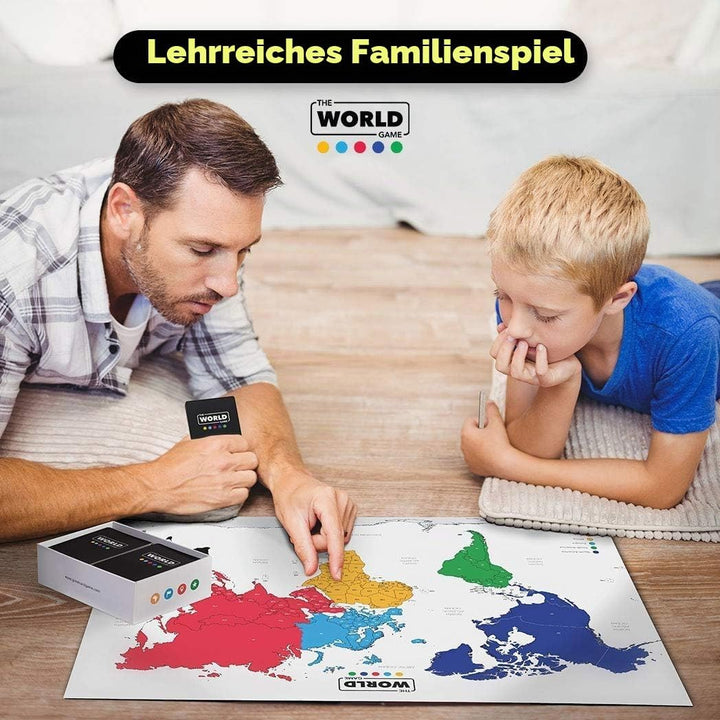 The World Game - English - Geographie Kartenspiel - Lernspiel für Kinder, Familie und Erwachsene - W