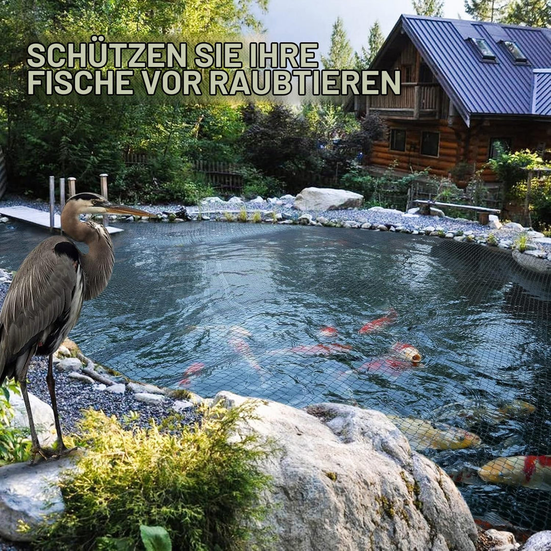 Teichnetz Feinmaschig Garden 15x15m Teichnetz Vogelschutznetz schwarz,robust, witterungs- &amp; UV bestä