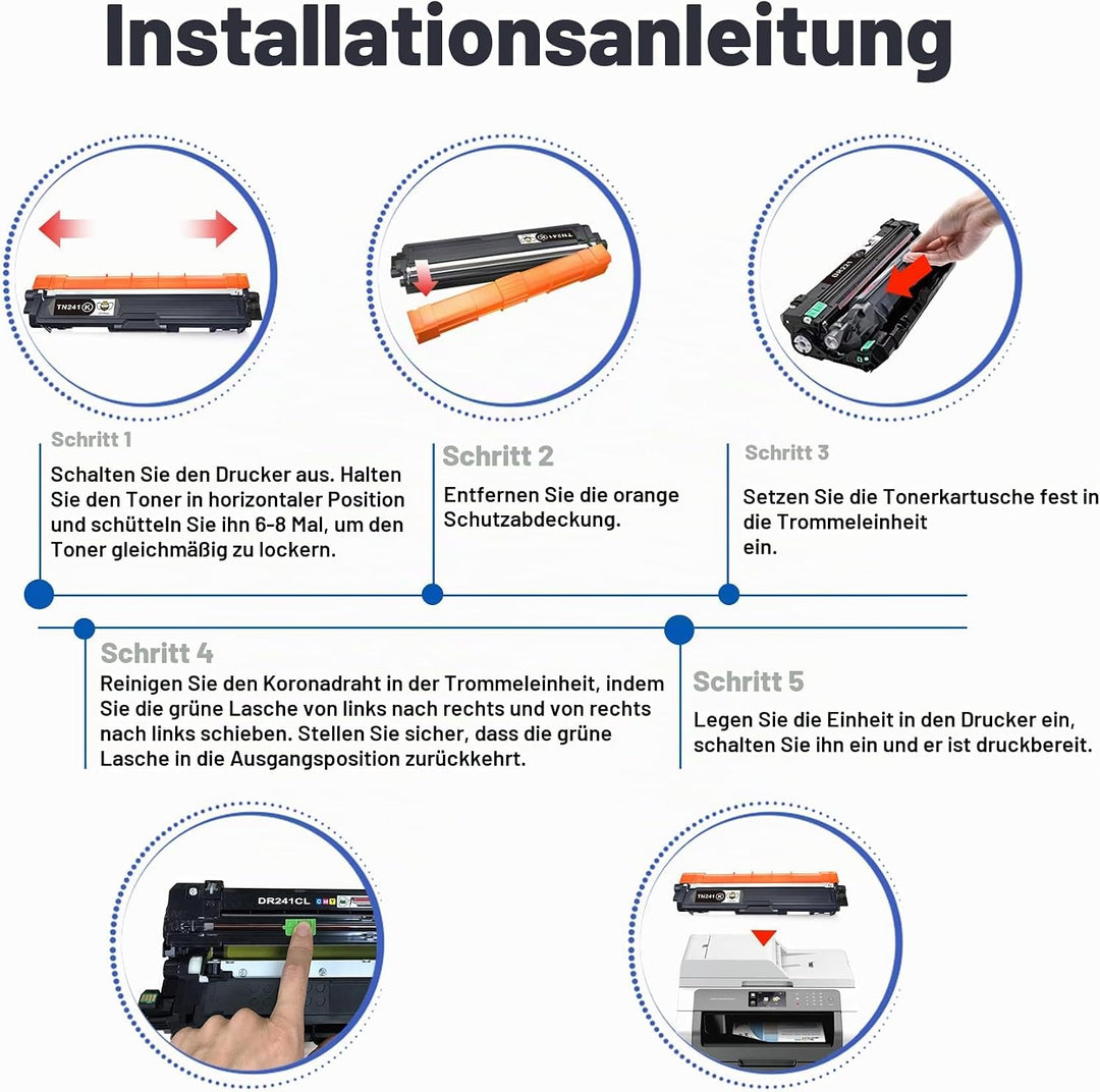 CMYBabee TN241Toner kompatible für Brother TN242 TN241 TN246 TN245 für Brother MFC-9332CDW DCP-9022C