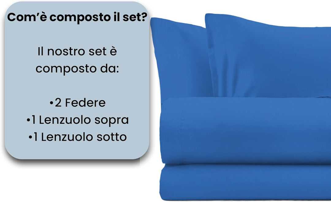 Italian Bed Linen maxcolor Bettwäsche Blau 240 x 300 cm Blau, 240 x 300 cm Blau