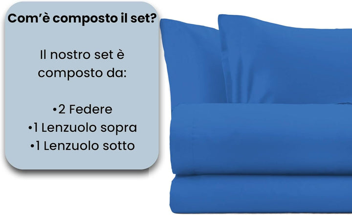 Italian Bed Linen maxcolor Bettwäsche Blau 240 x 300 cm Blau, 240 x 300 cm Blau