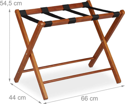 Relaxdays Kofferständer klappbar, Holz Gepäckablage, HBT: 54,5 x 66 x 44 cm, Kofferhocker für Hotel