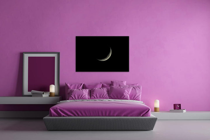 deyoli zunehmender Mond Format: 80x60 als Leinwandbild, Motiv fertig gerahmt auf Echtholzrahmen, Hoc