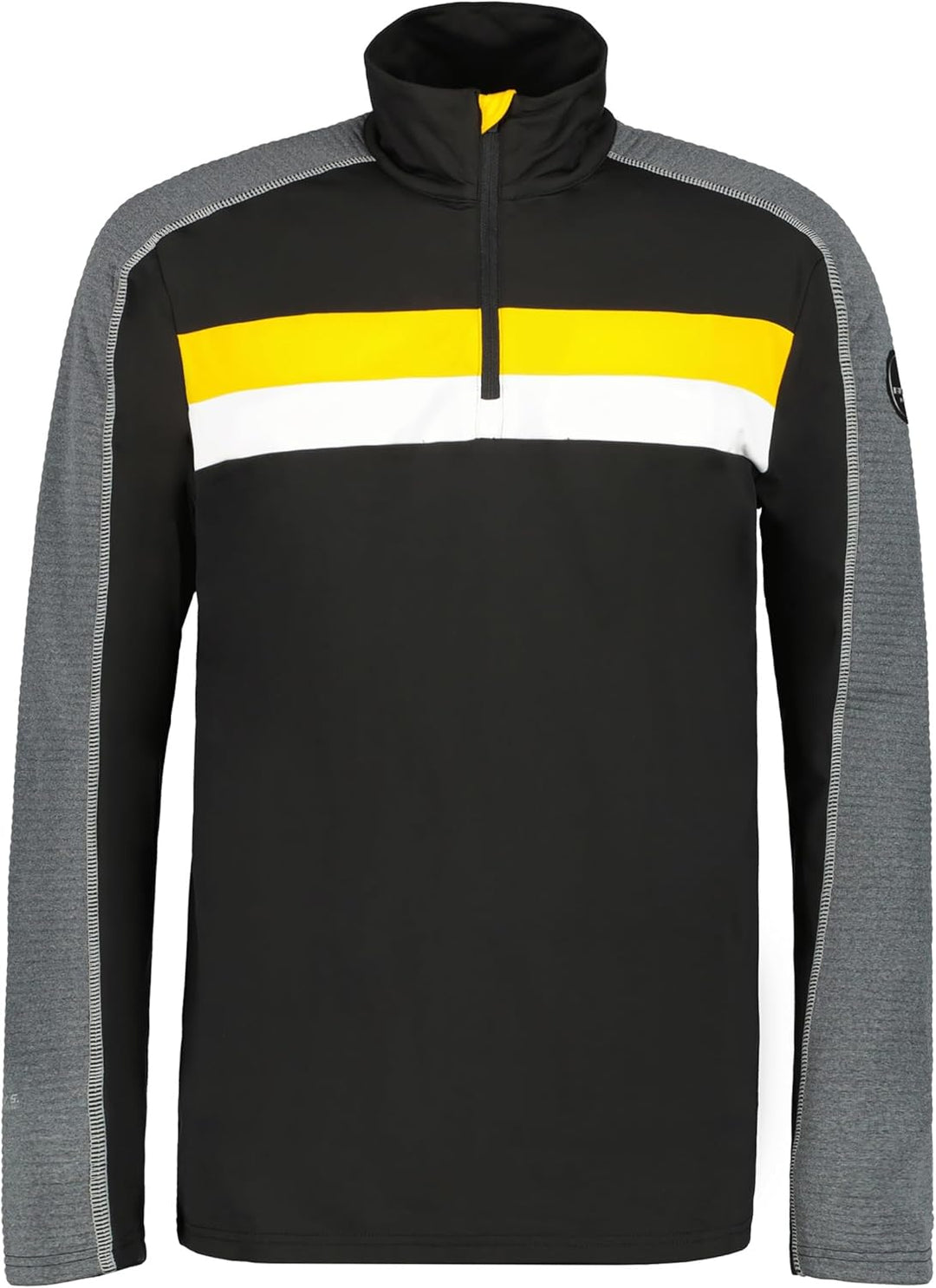 ICEPEAK Fenner Langarm-Shirt für Herren M Schwarz - Grau - Gelb - Weiss, M Schwarz - Grau - Gelb - W