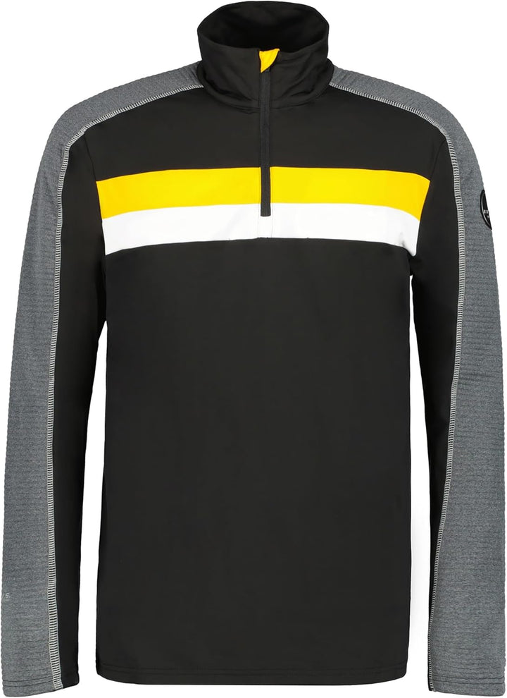 ICEPEAK Fenner Langarm-Shirt für Herren M Schwarz - Grau - Gelb - Weiss, M Schwarz - Grau - Gelb - W