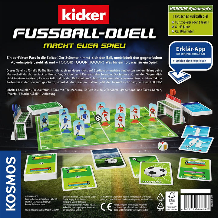 KOSMOS 684563 Kicker Fussball Duell - Macht euer Spiel! Taktisches Fussball Brettspiel für 2 Persone