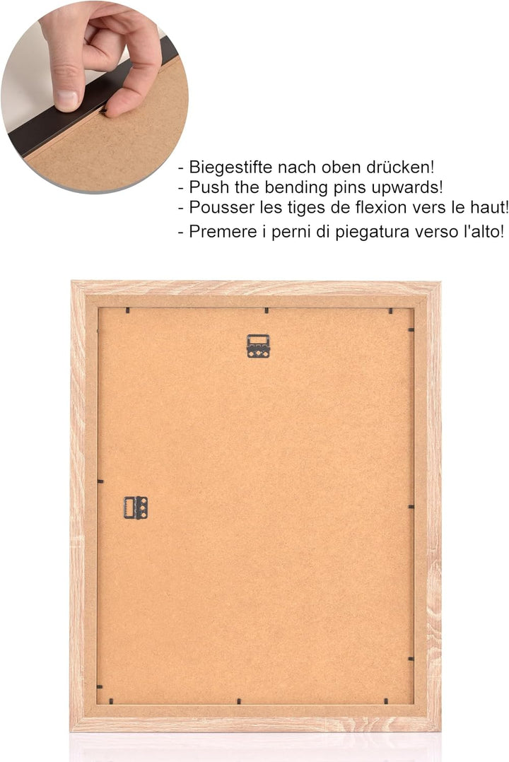 Stallmann Design Bilderrahmen 68x98 cm sonoma-eiche Holz mit Acrylglas Rahmen-Breite 40mm Posterrahm