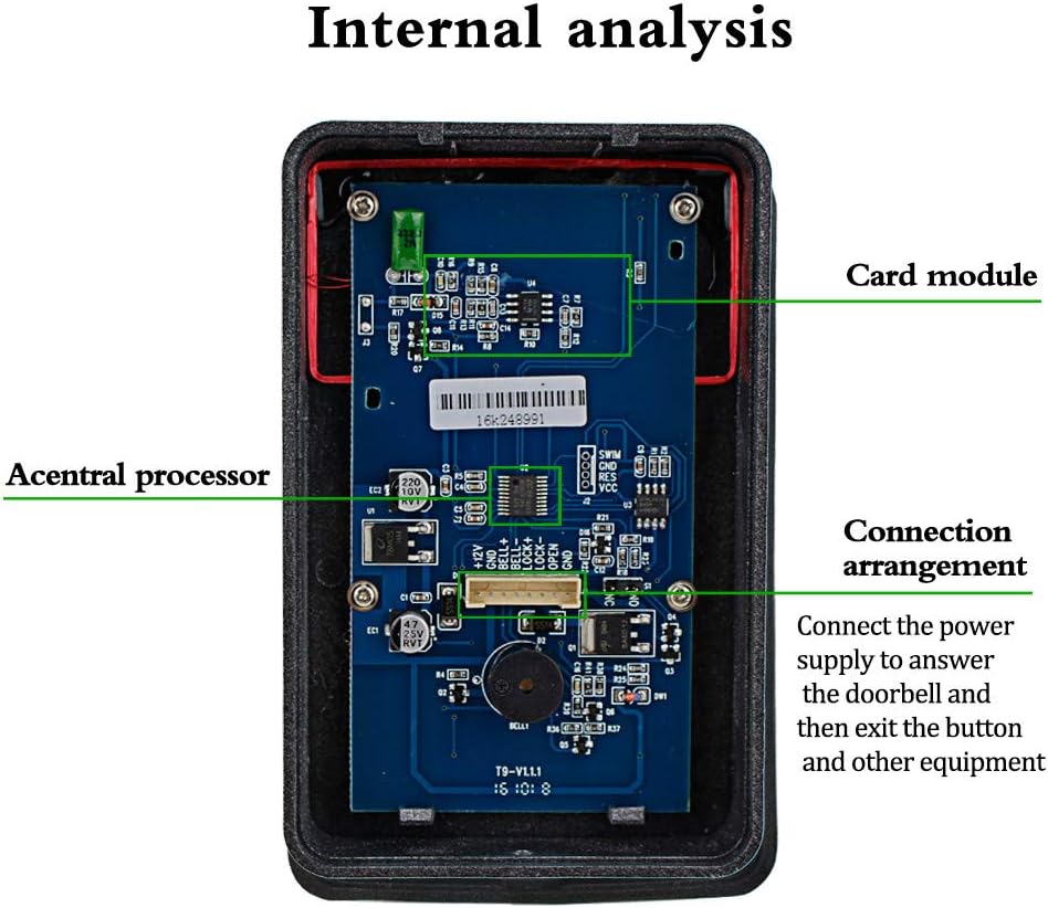 KDL Komplettes RFID-Zutrittskontrollsystem-Kit mit Stand-Along-Tastatur und Schliesser, DC12V / 3A-N