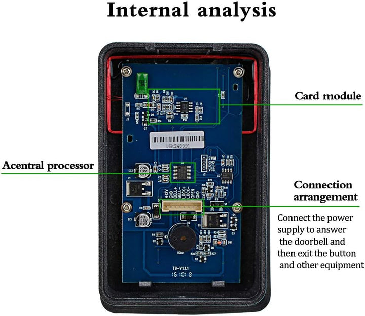 KDL Komplettes RFID-Zutrittskontrollsystem-Kit mit Stand-Along-Tastatur und Schliesser, DC12V / 3A-N