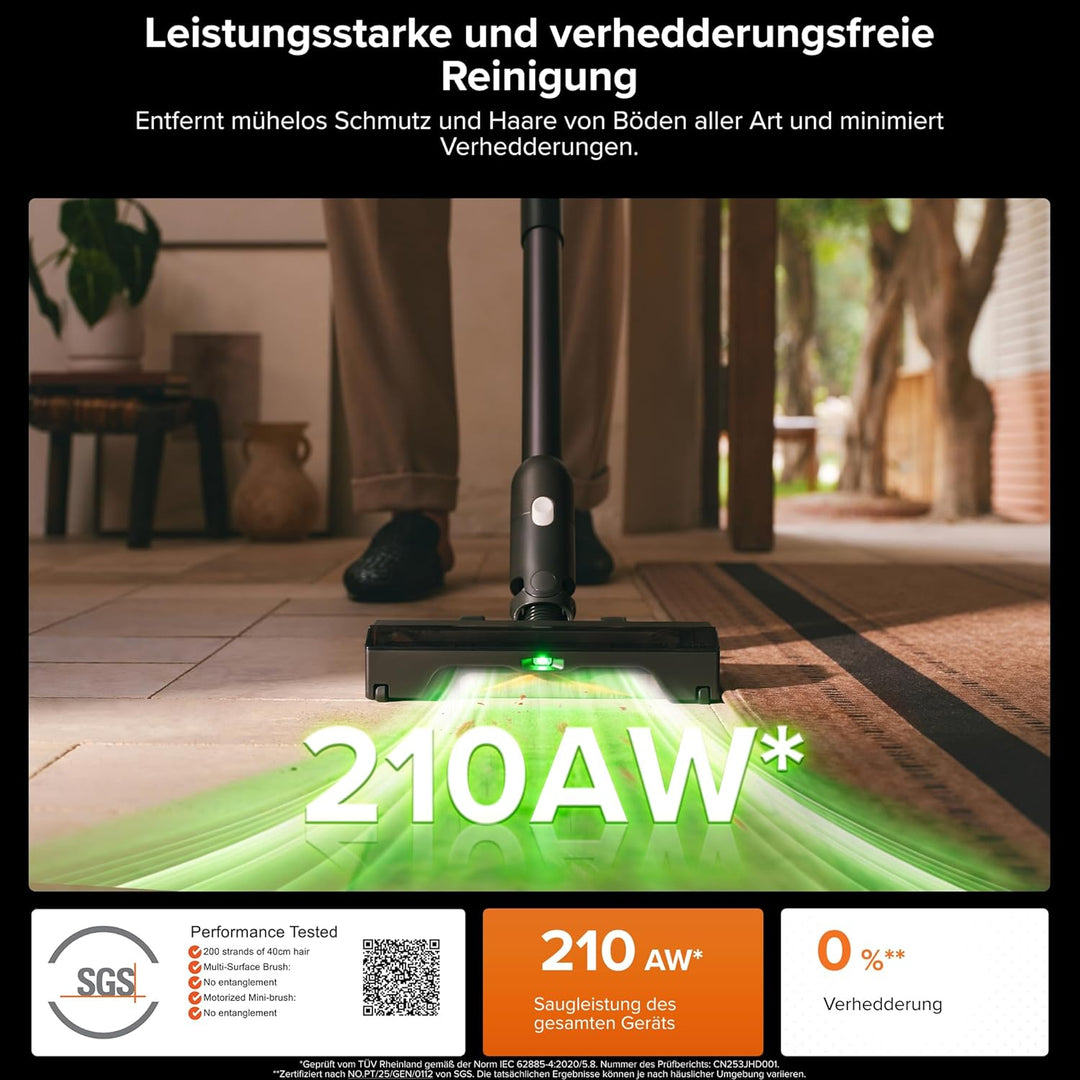 roborock H60 Hub Ultra Akku Staubsauger mit Auto-Entleerungsstation, 210AW Saugleistung für Teppiche