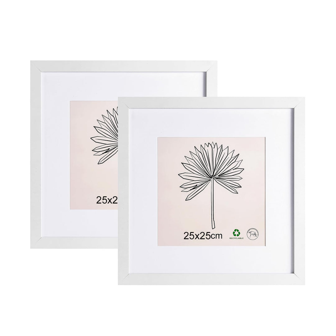 Bilderrahmen 25x25cm mit Passepartout Fotorahmen mit Acrylglas zum Senkrechten Oder Waagerechten Auf