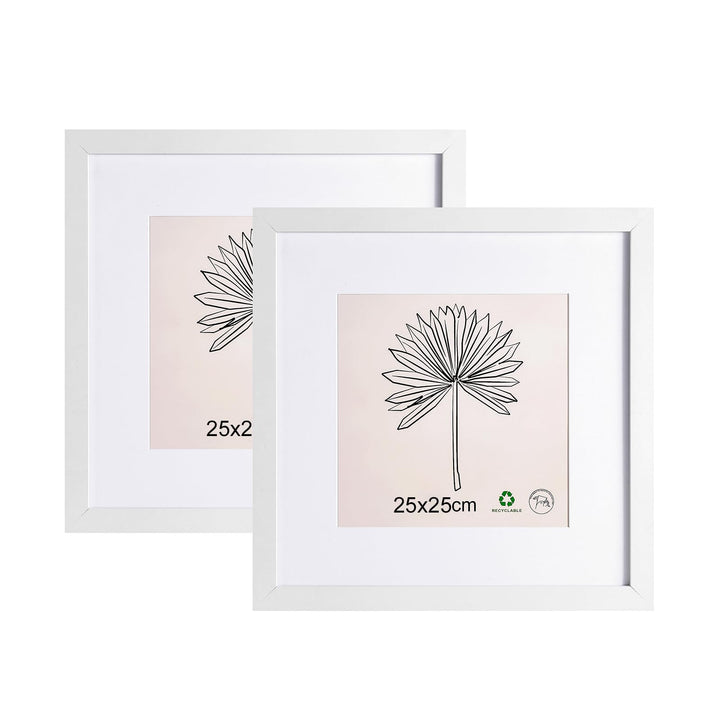 Bilderrahmen 25x25cm mit Passepartout Fotorahmen mit Acrylglas zum Senkrechten Oder Waagerechten Auf