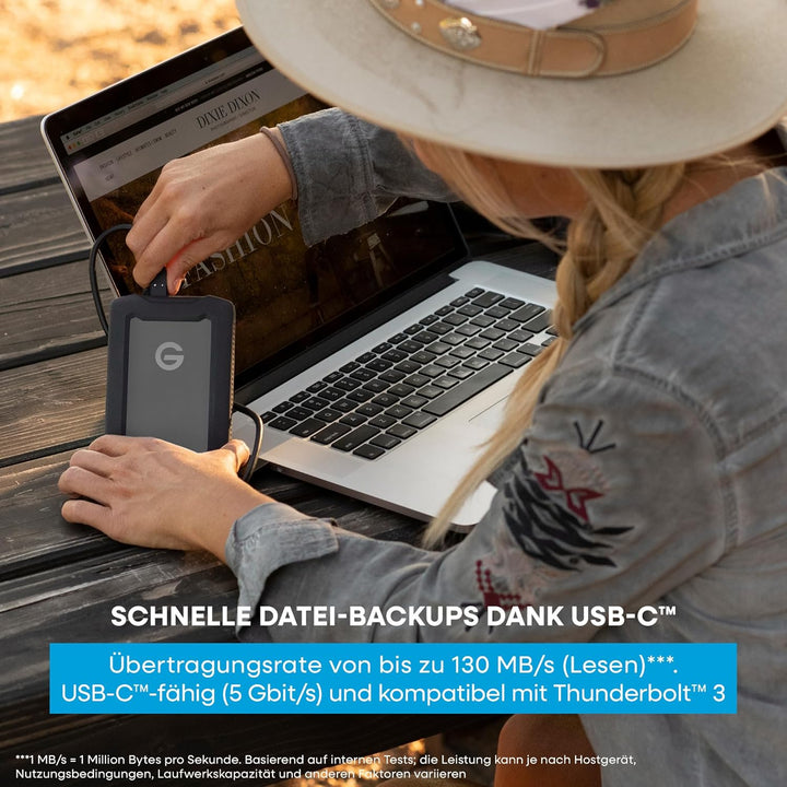 SanDisk PROFESSIONAL G-Drive ArmorATD 4 TB (Mobile Festplatte, All-Terrain Festplatte, USB-C-fähig,