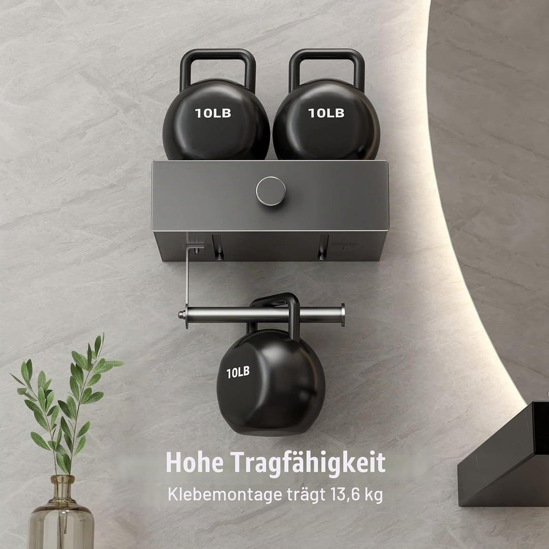 VOLDRA Toilettenpapierhalter Mit Feuchttücherbox Ohne Bohren Klopapierhalter mit Ablage Klorollenhal