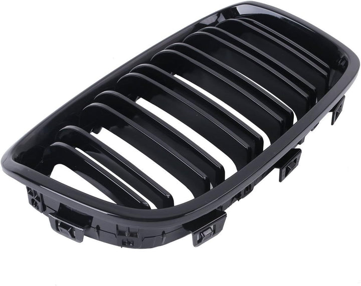 Ricoy Gloss Black 2011-2014 F20 F21 1 Series Sport Kidney Twin Flns Grillrost (Packung à 2 Stück) Sc