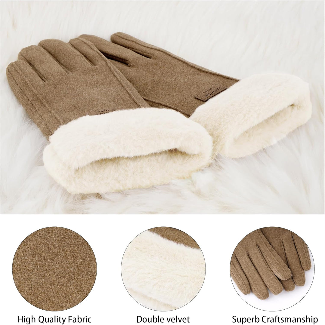 Damen Winter Warm Touchscreen Handschuhe mit Fleece Gefütterte Strick winterhandschuhe für Kaltes We