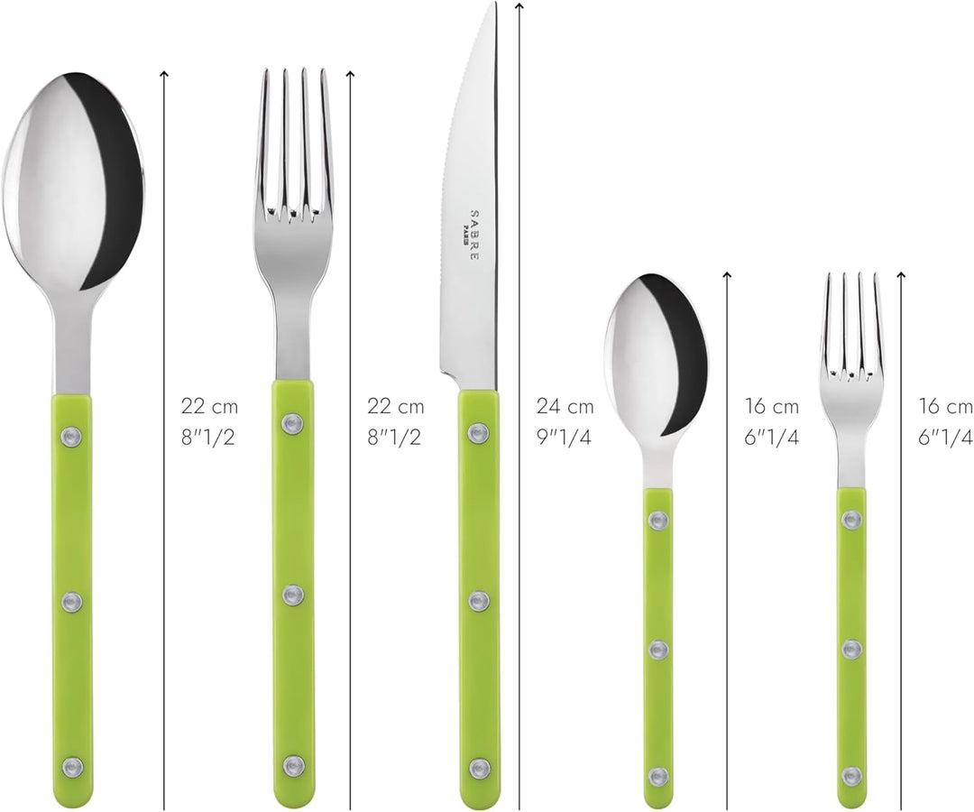 SABRE PARIS - Tafelbesteck, 5-teilig - Bistrot - Messer, Gabel, Esslöffel, Teelöffel & Kuchengabel -