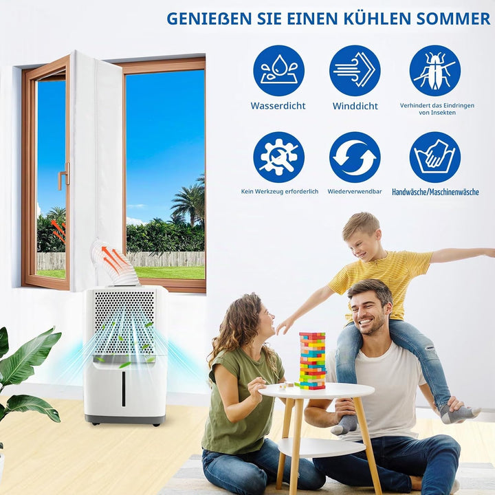 Fensterabdichtung für Mobile Klimageräte, Klimaanlage Fensterabdichtung Dachfenster 400CM, Wäschetro