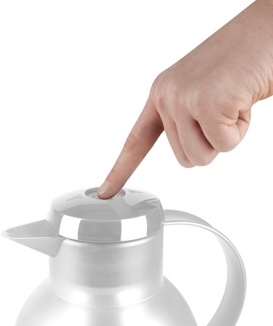 Emsa Samba Isolierkanne 504687 | 1 Liter | Quick Press Verschluss | 100% dicht | 12h heiss, 24h kalt