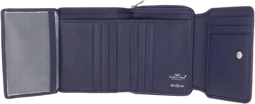 Golden Head Madrid Geldbörse RFID Leder 11,5 cm Blue, Blue