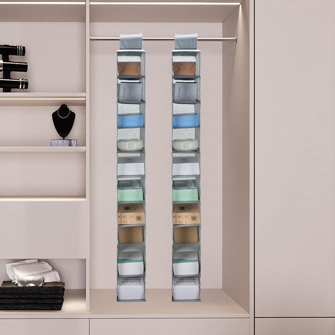 Hängeregal Stoff mit 10 Fächer, Zusammenklappbar Hängeaufbewahrun, Kleiderschrank Organizer, Ordnung