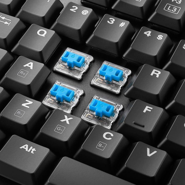 Sharkoon PureWriter RGB TKL Mechanische Low Profile-Tastatur (RGB Beleuchtung, blaue Schalter, flach
