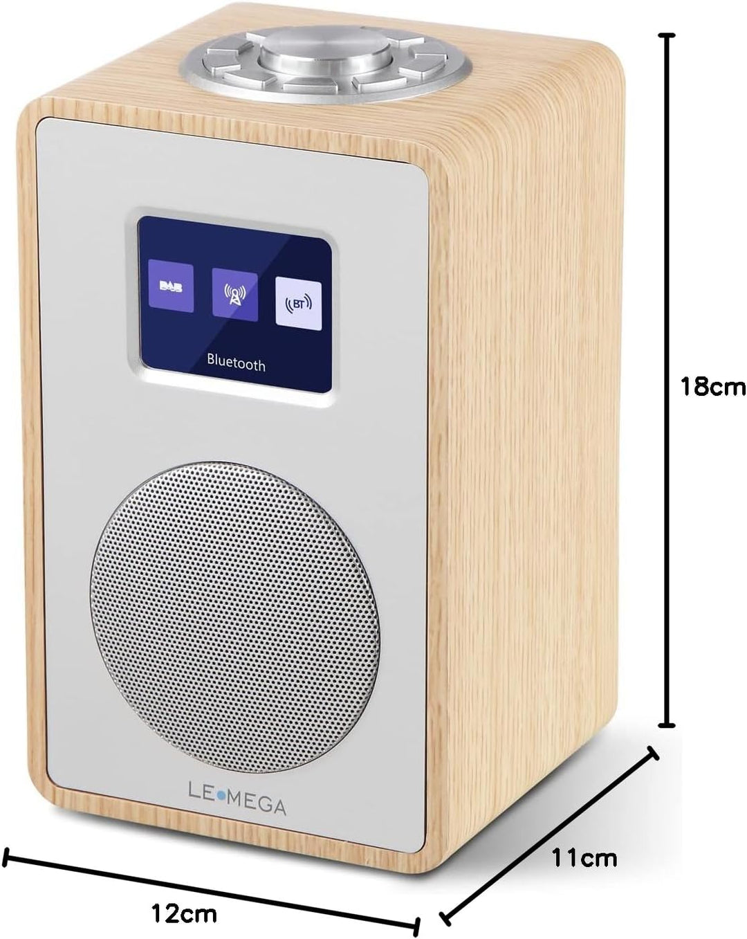 LEMEGA CR4 DAB/DAB+ und UKW Digitalradio,Bluetooth Lautsprecher, DAB Radio,Doppelwecker,Küchen/Schla