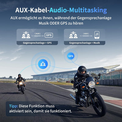 Fodsports M1-S Plus Bluetooth Motorrad Headset, Helm Headset bis zu 10 Fahrer, Universal Motorrad Ko