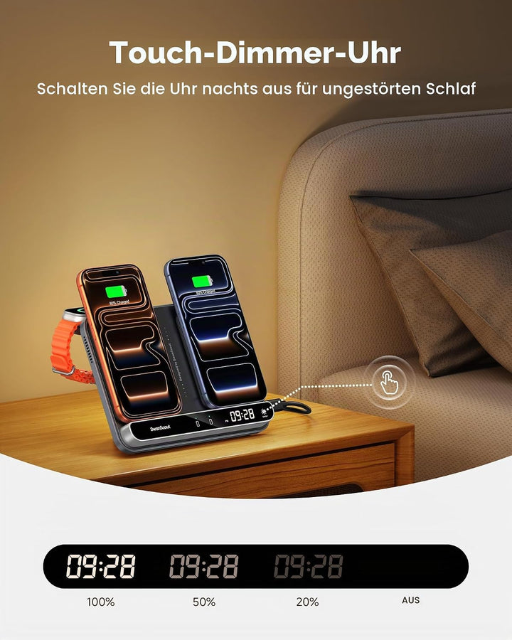 Dual Ladestation für iPhone 17/Air/16/15/14/13/12, Wireless Charger Induktive Ladestation für Apple