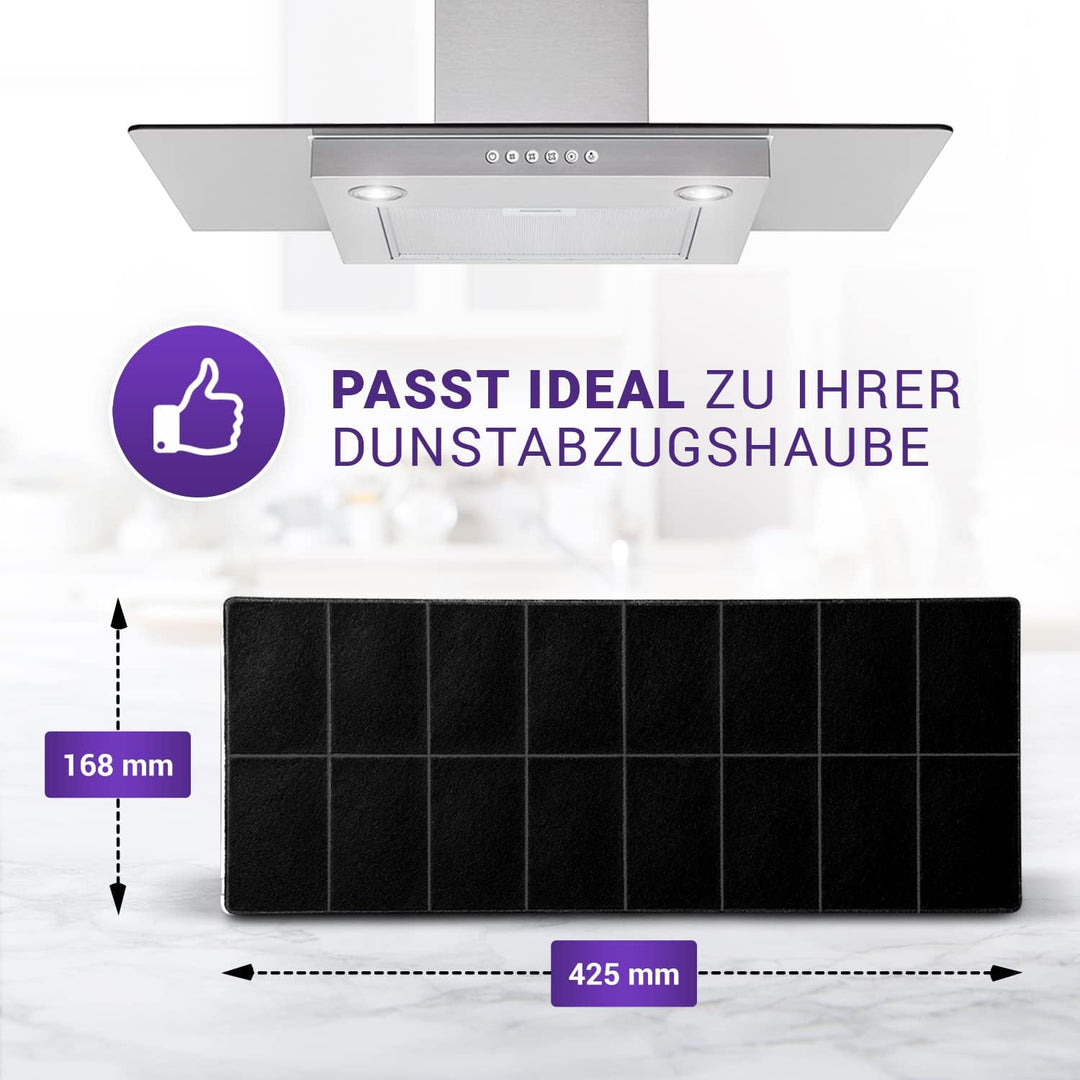 Filter Dunstabzugshaube Kohlefilter 430x175mm Ersatz für 296178 Neff Abzugshaube Filter - Aktivkohle