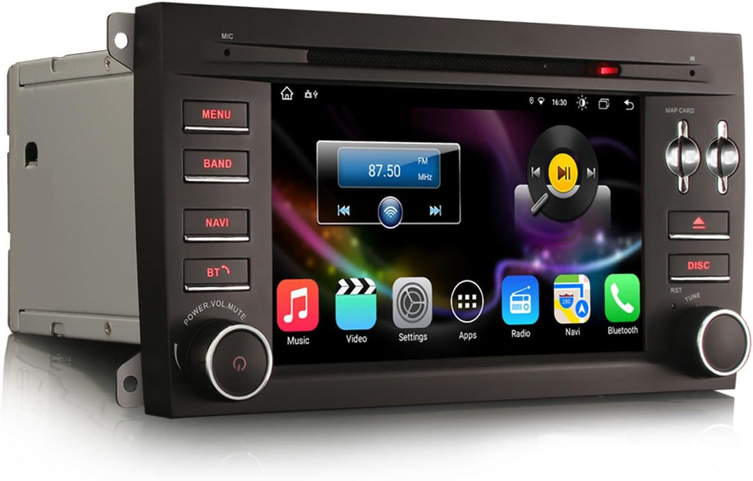 Erisin 7 Zoll 8-Kern Android 12 Autoradio mit GPS für Porsche Cayenne Unterstützt Kabellos CarPlay A