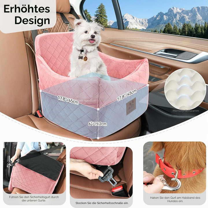 GL GLENSLAVE Hunde-Autositz für kleine/mittlere Hunde, Hundeautositz mit Dicker Polsterung unter 35