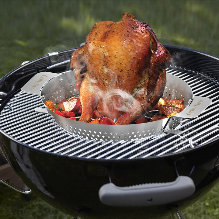 only fire Hähnchenbräter, Hühnerhalter mit abnehmbarem Hühncheneinsatz für Weber Gourmet Barbeque Sy