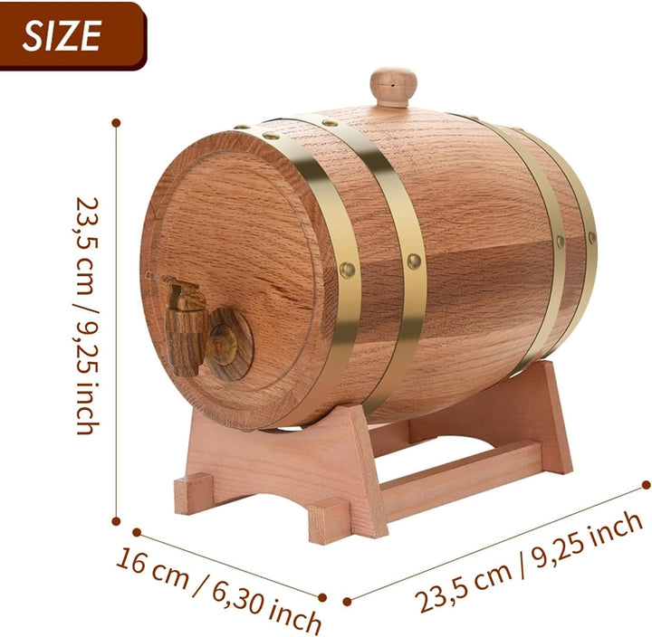 Greensen Eichenfass 3L Holzfass Weinfass Personalisiertes Design Holz Whiskyfass Liqueur Schnapsfass