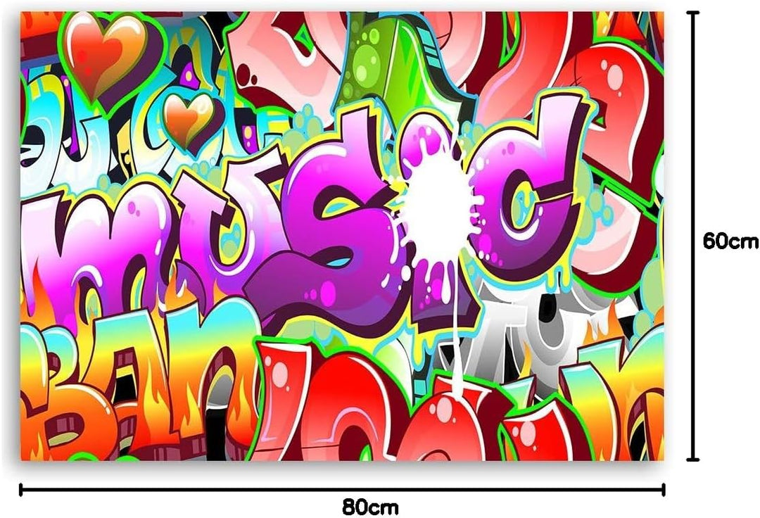 Feeby Bild auf Leinwand Graffiti Kunstdruck modern abstrakt Violett 80x60 cm M14500 80x60 cm, M14500