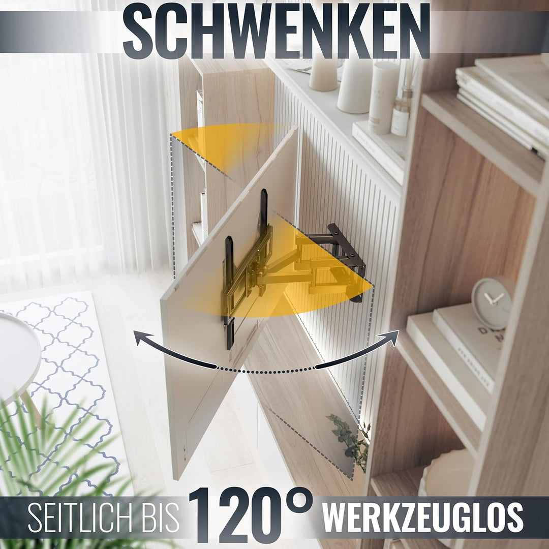 RICOO TV Wandhalterung Fernseher Schwenkbar Neigbar für 32-55 Zoll, Universal TV Halterung S5244, Fe