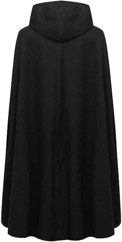 JLTPH Damen Herbst Winter Maxi Lose Umhang mit Kapuze Mantel Poncho Kap Strickpulli Longstrickjacke