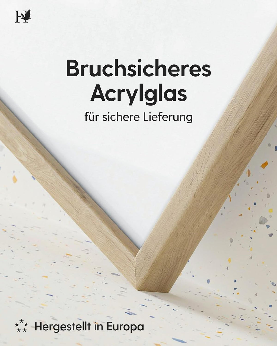 Heimlich® 1x Bilderrahmen DIN A2 42x59,4 cm Eiche Rahmen 1-Pack | Dokumentenrahmen 42x59,4 cm Gross