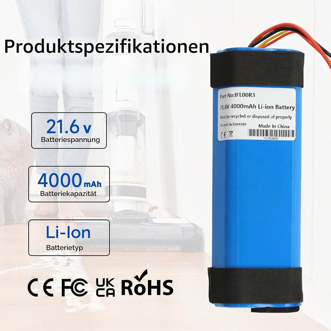 K KYUER 21.6V Vacuum Cleaner Replacement Akku Kompatibel mit Tineco iFloor 3 Floor ONE S3 Breeze Cor