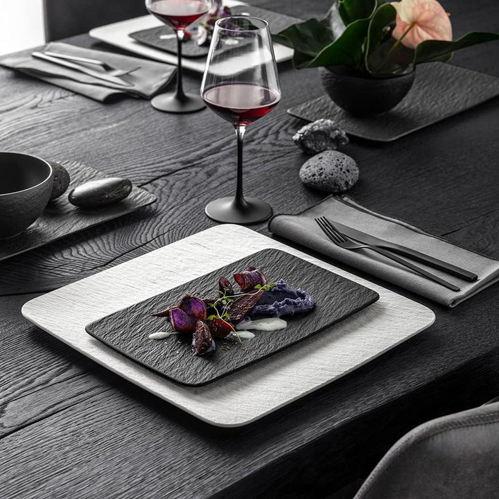 Villeroy & Boch - Manufacture Rock Multifunkionsteller rechteckig, schwarz Manufacture Rock Schale,