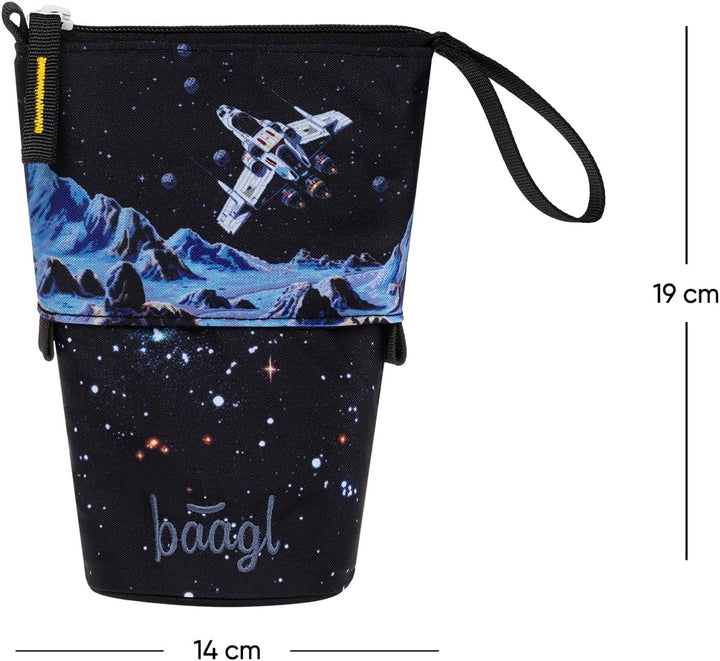 Baagl Federmäppchen Schulmäppchen Schreibwaren Jungen - Pixel Space | Dieses robuste Stifteetui für