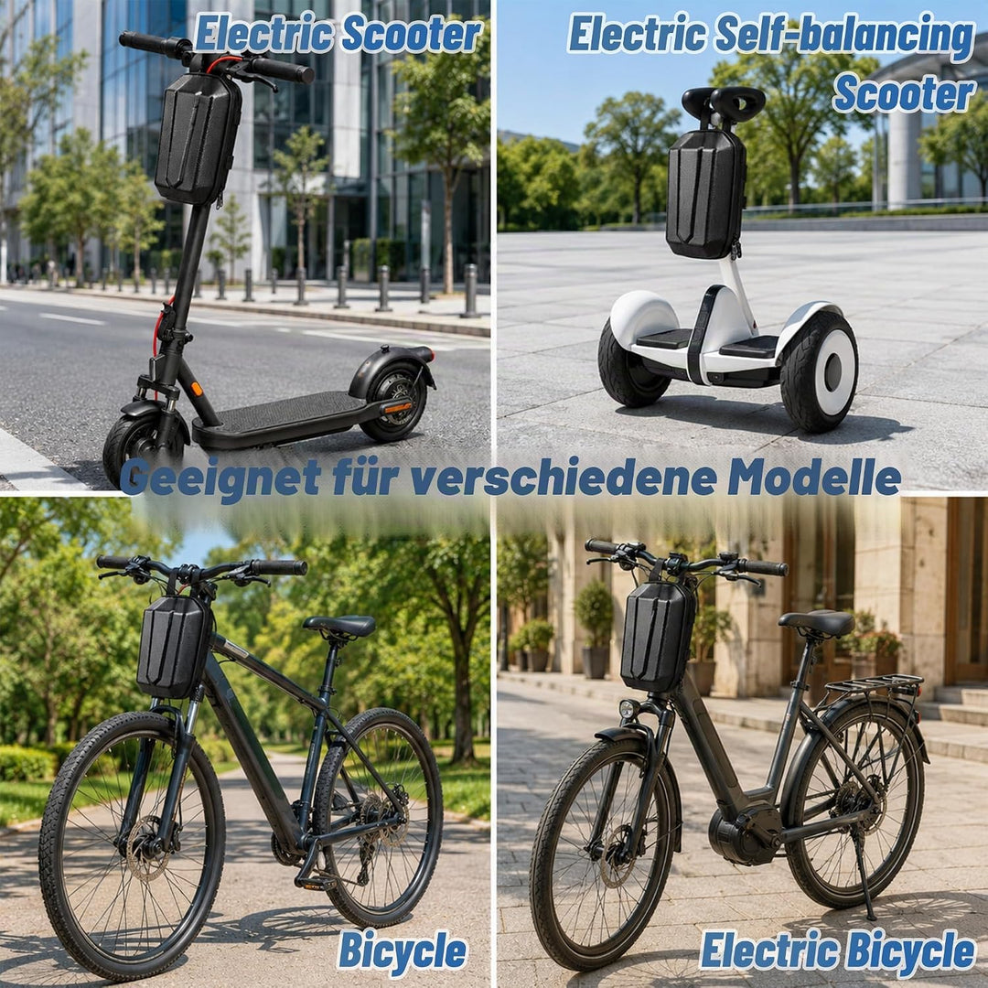 E Scooter Tasche mit Eva Hartschale, 3L Grosse Kapazität wasserdichte Lenkertasche, Tragbare Scooter